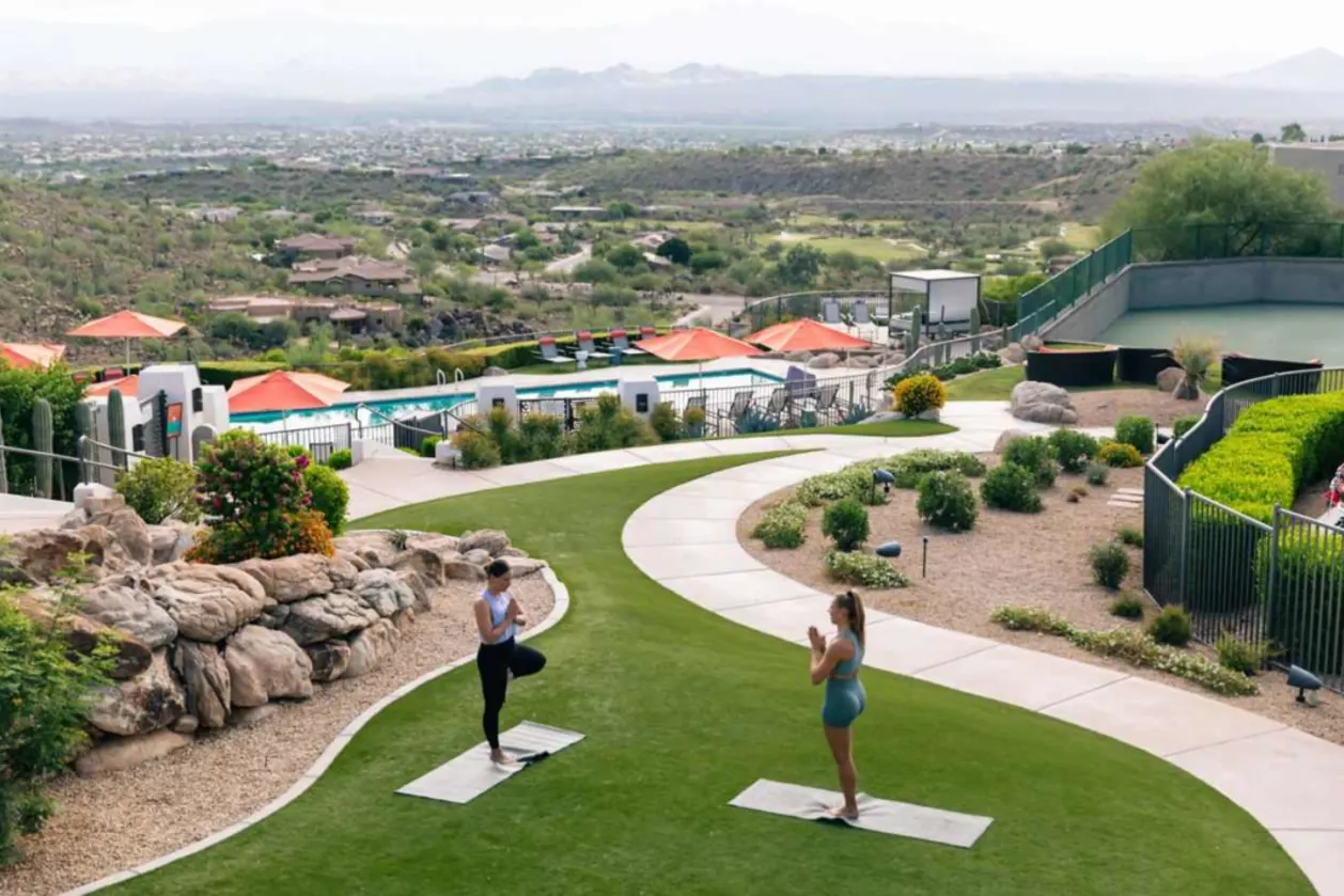 ADERO Scottsdale yoga on lawn